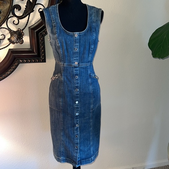 White House Black Market Dresses & Skirts - White House Black Market Denim Bling
Sleeveless Denim Sheath Dress 10 NWT